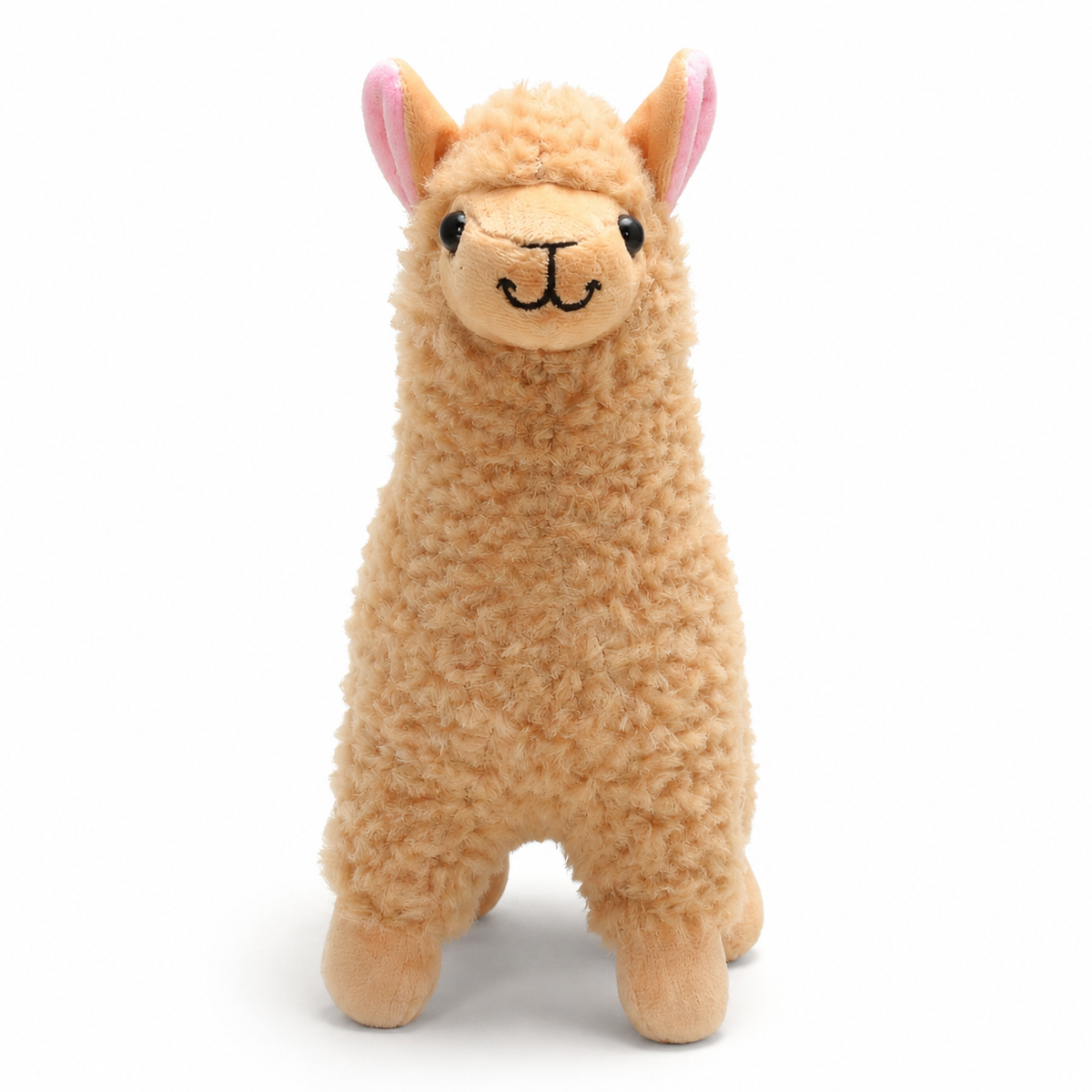 Peluche Alpaga à Poils Longs Bouclés - Beige