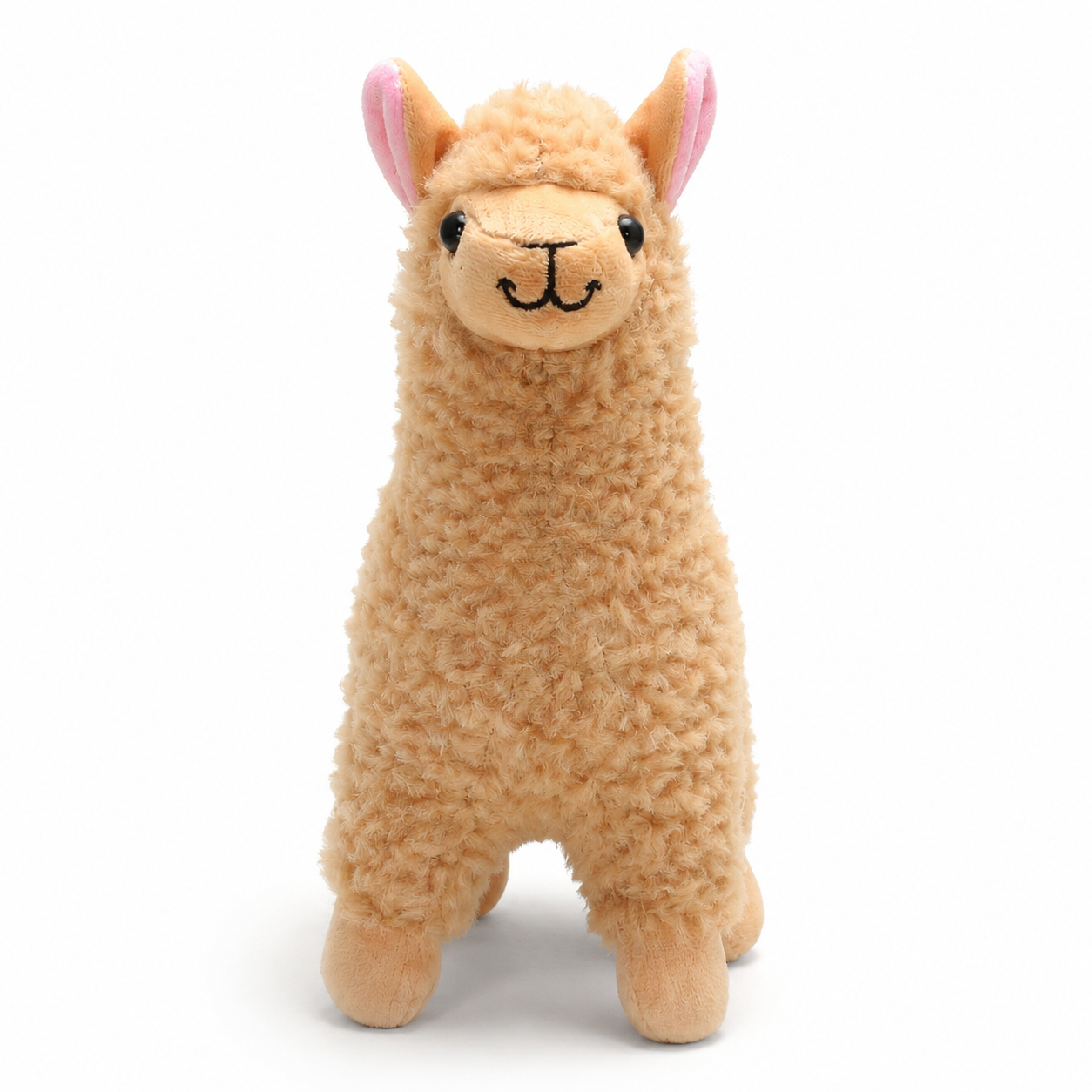 Peluche Alpaga à Poils Longs Bouclés - Beige