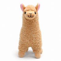 Peluche Alpaga à Poils Longs Bouclés - Beige