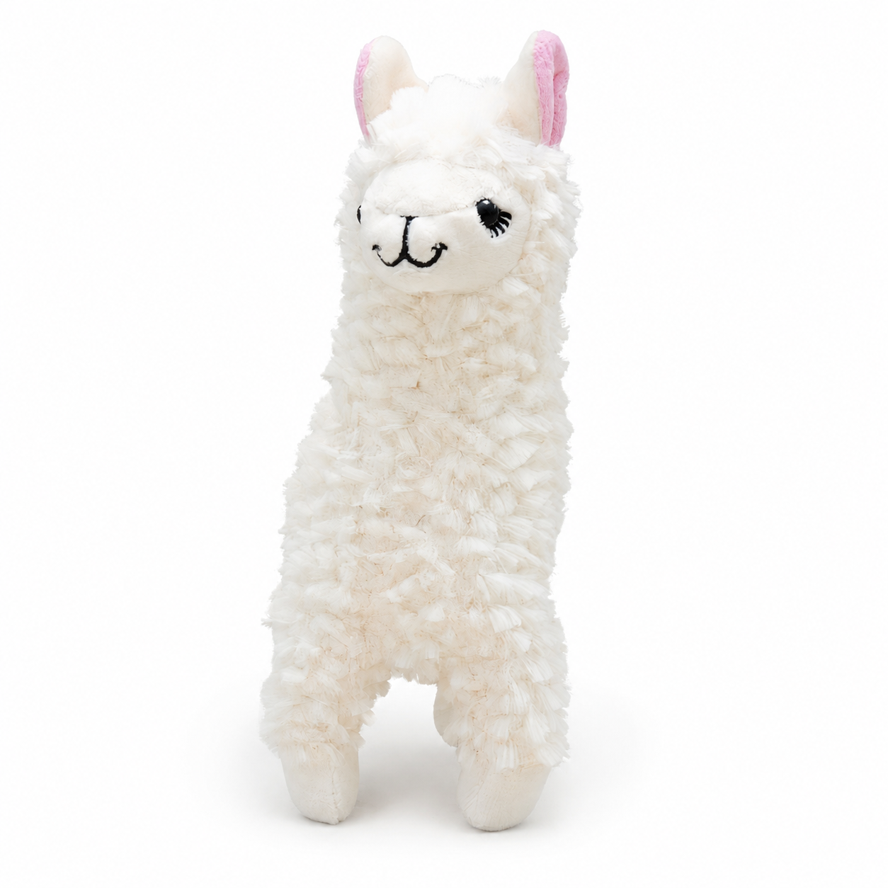 Peluche Alpaga à Poils Longs Bouclés - Blanc