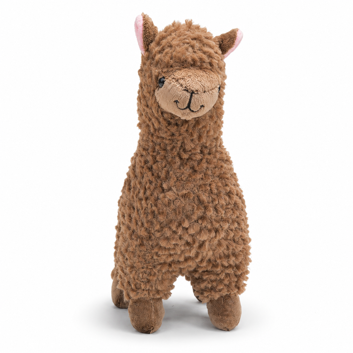 Peluche Alpaga à Poils Longs Bouclés - Marron