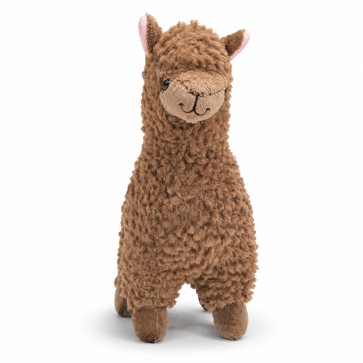 Peluche Alpaga à Poils Longs Bouclés - Marron