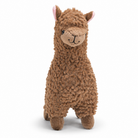 Peluche Alpaga à Poils Longs Bouclés - Marron