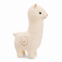 Peluche Alpaga Rouge 28cm Câline - Blanc