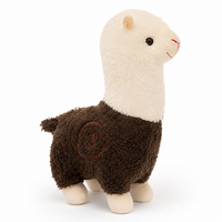 Peluche Alpaga Rouge 28cm Câline - Marron