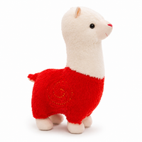 Peluche Alpaga Rouge 28cm Câline - Rouge