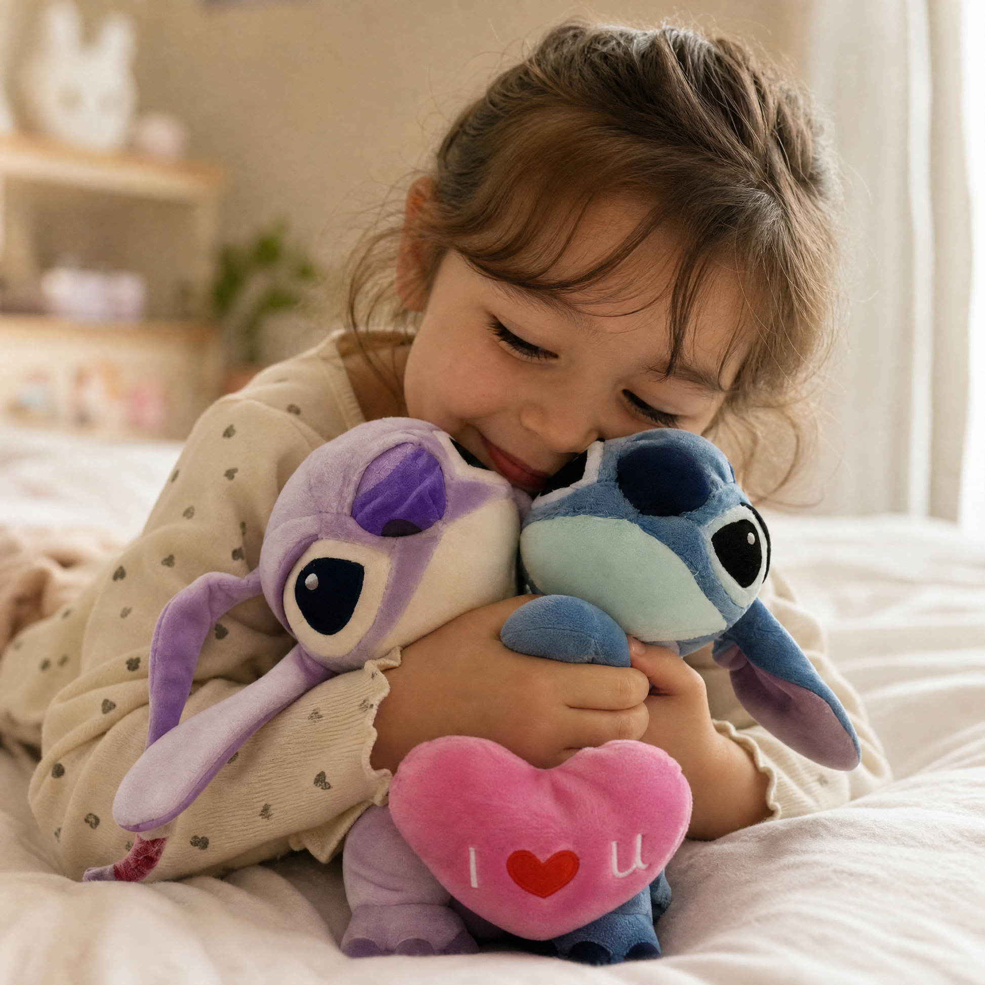 Peluche Angel Stitch Duo Amoureux - Utilisation cosy intérieur