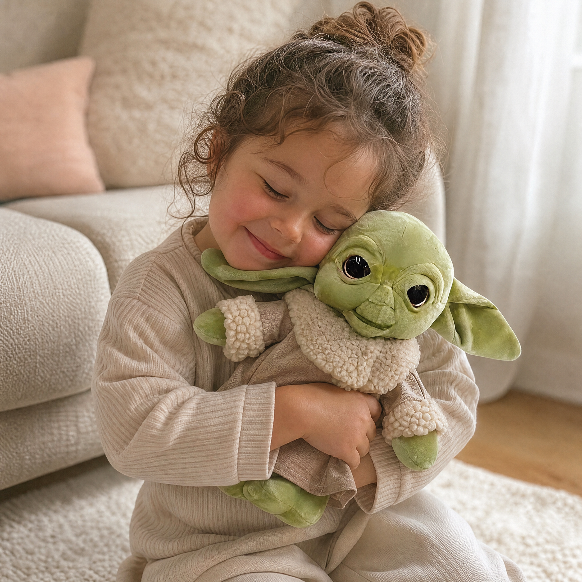 Peluche Baby Yoda avec Manteau - Utilisation cosy intérieur
