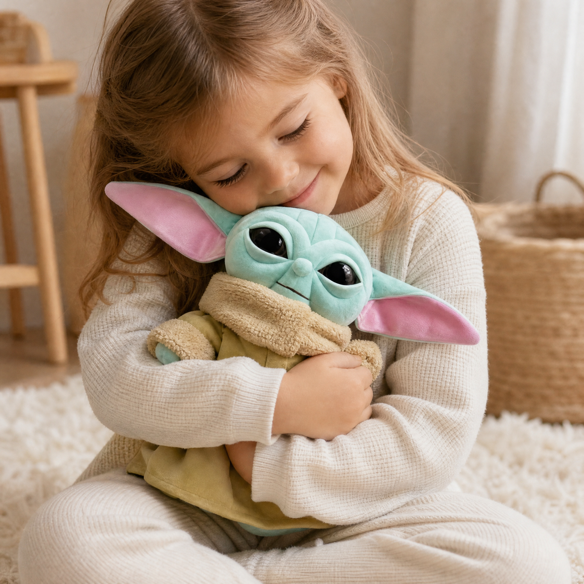 Peluche Baby Yoda Bleu 34cm - Utilisation cosy intérieur