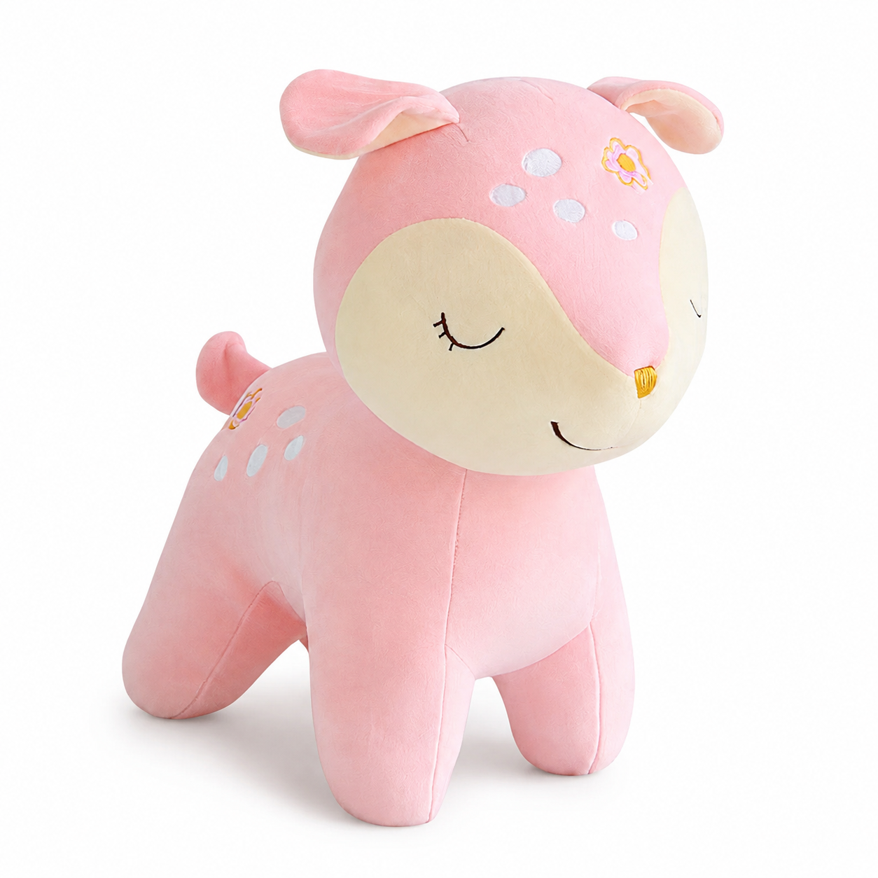 Peluche Biche Rassurante 28cm Rose ou Marron - Rose
