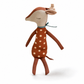 Peluche Biche Tissu Marron à Pois - Fond blanc frontal