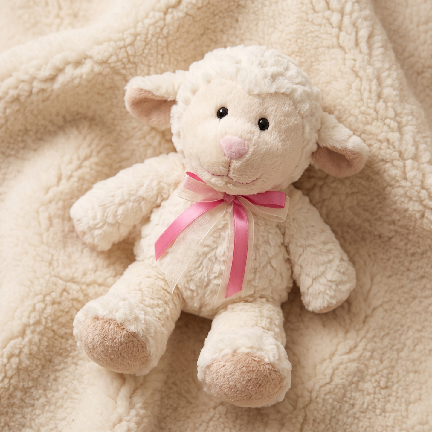 Peluche Bouillotte Mouton Blanc à Chauffer - Détail matière