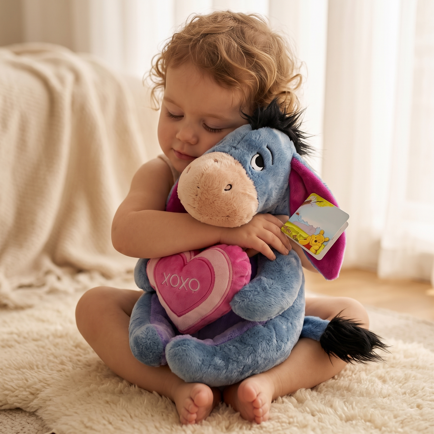 Peluche Bourriquet Disney Cœur XOXO - Utilisation cosy intérieur