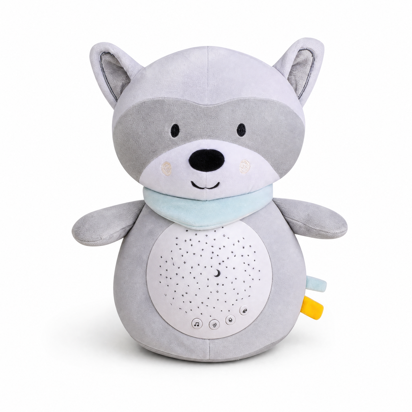 Peluche Bruit Blanc Raton Laveur Apaisant - Fond blanc frontal