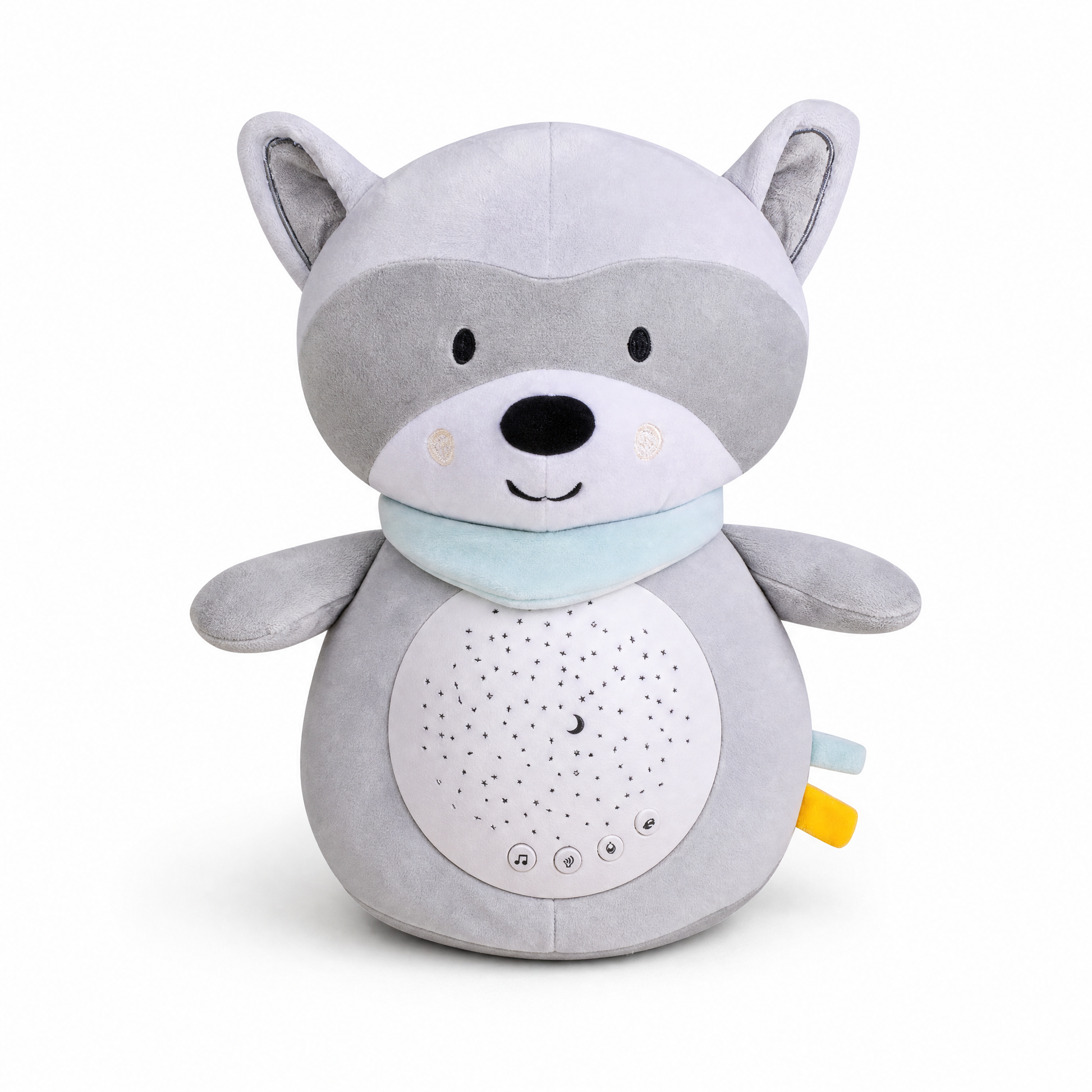 Peluche Bruit Blanc Raton Laveur Apaisant - Fond blanc frontal