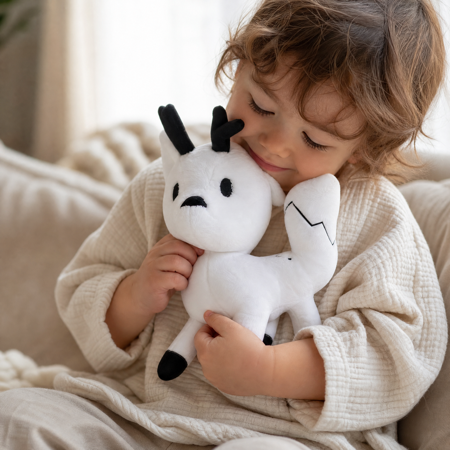 Peluche Cerf Blanc Hilda 21cm - Utilisation cosy intérieur
