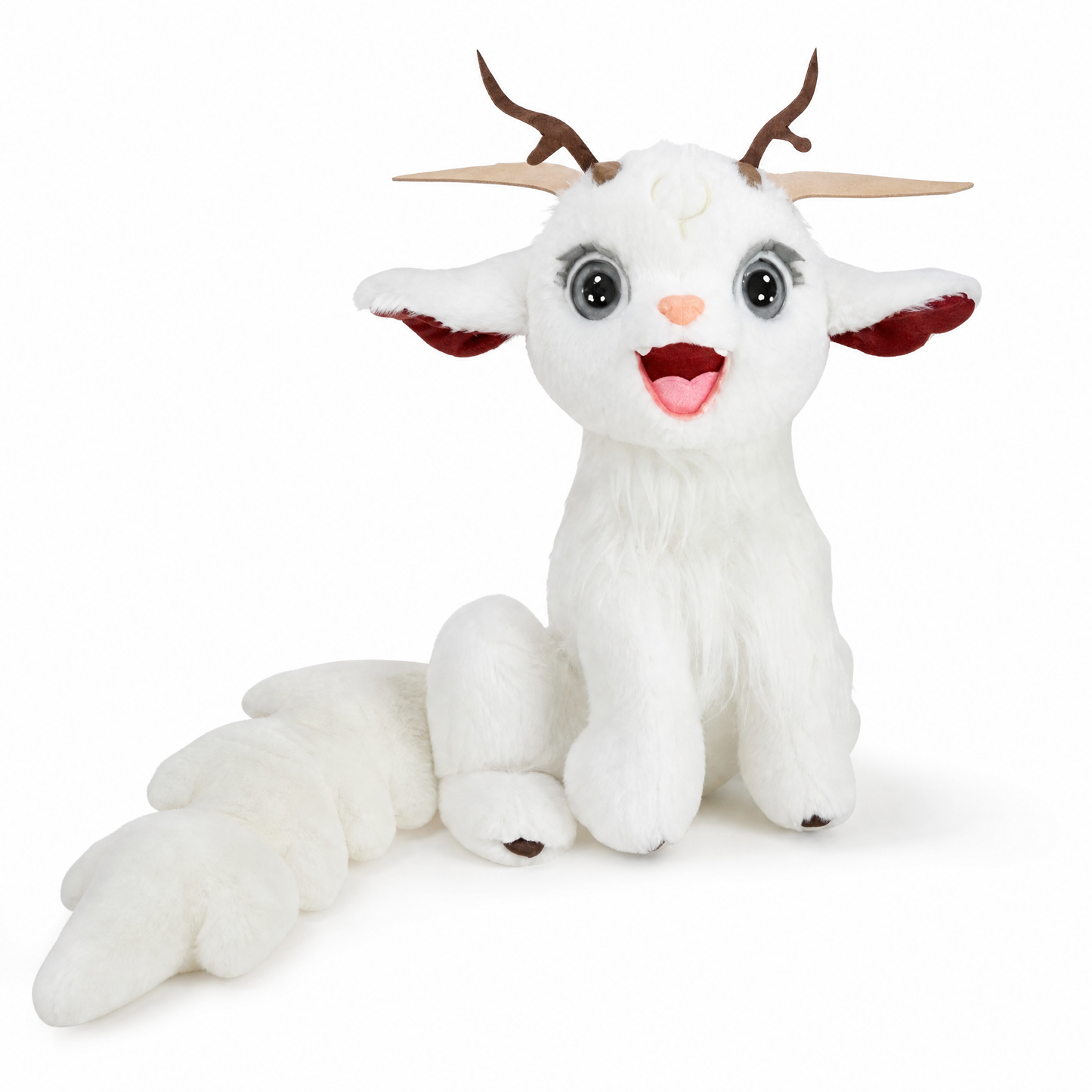Peluche Cerf Blanche 50cm - Fond blanc frontal