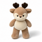 Peluche Cerf Bois Marron Doux - Fond blanc frontal