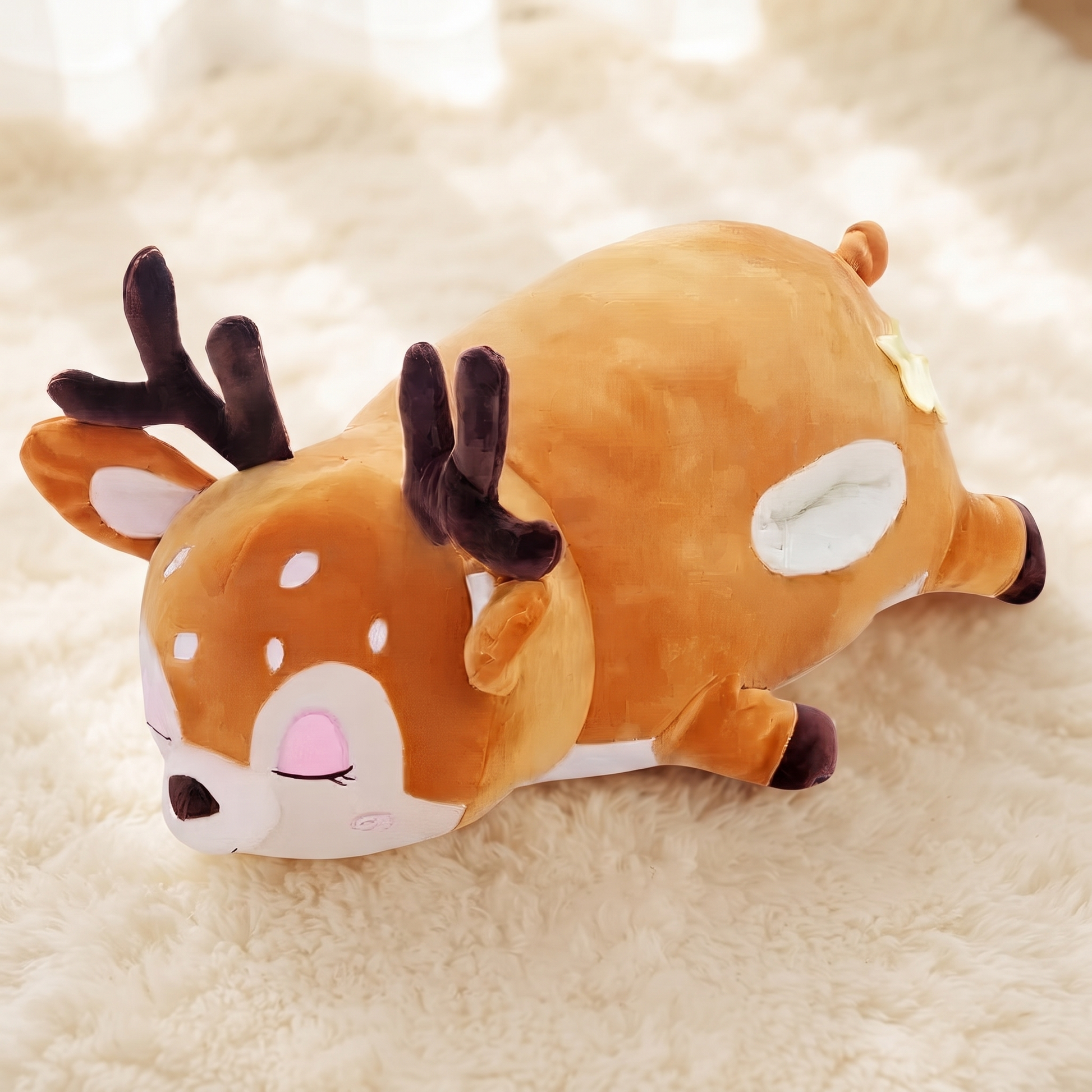 Peluche Cerf Oreiller Géant - Détail matière