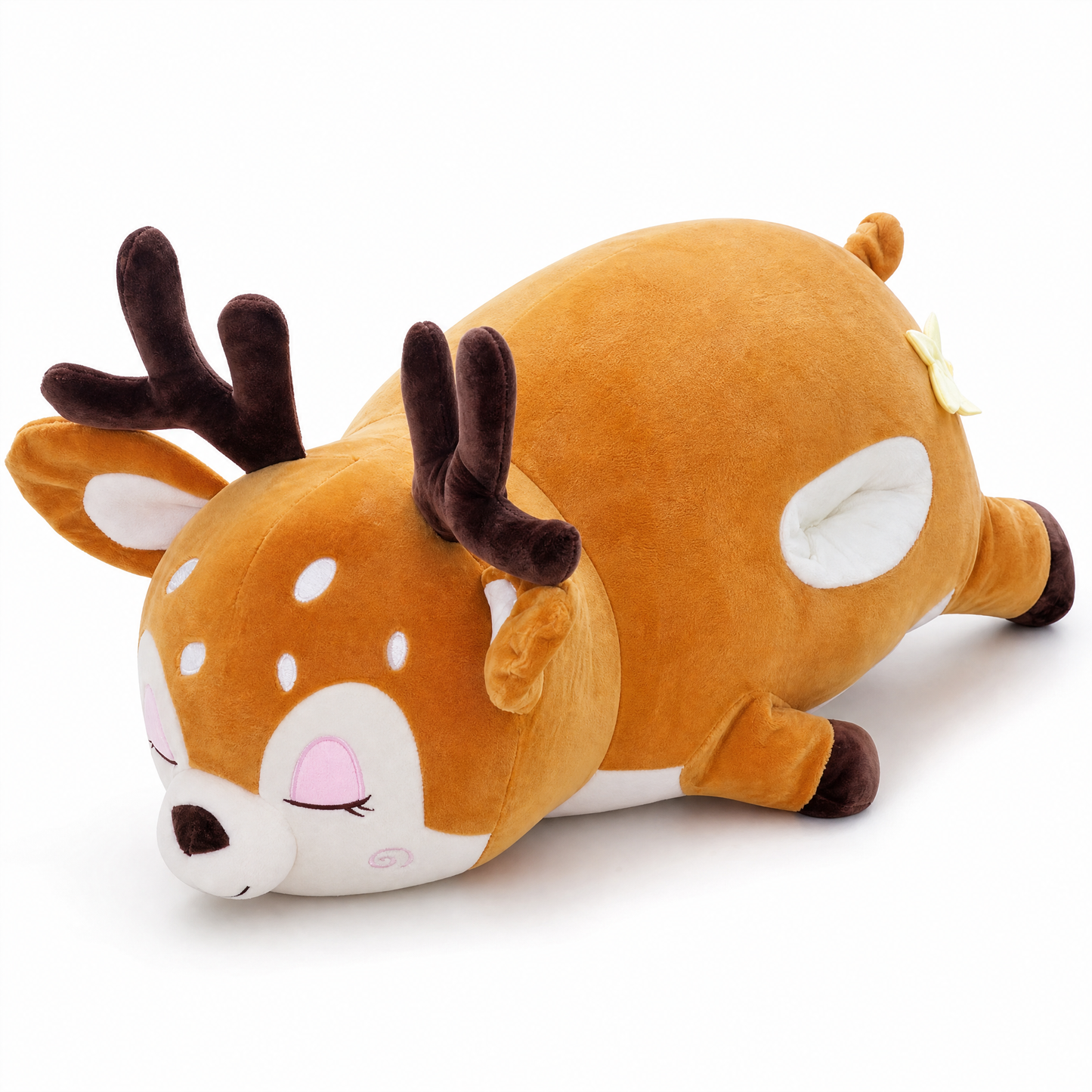 Peluche Cerf Oreiller Géant - Fond blanc frontal