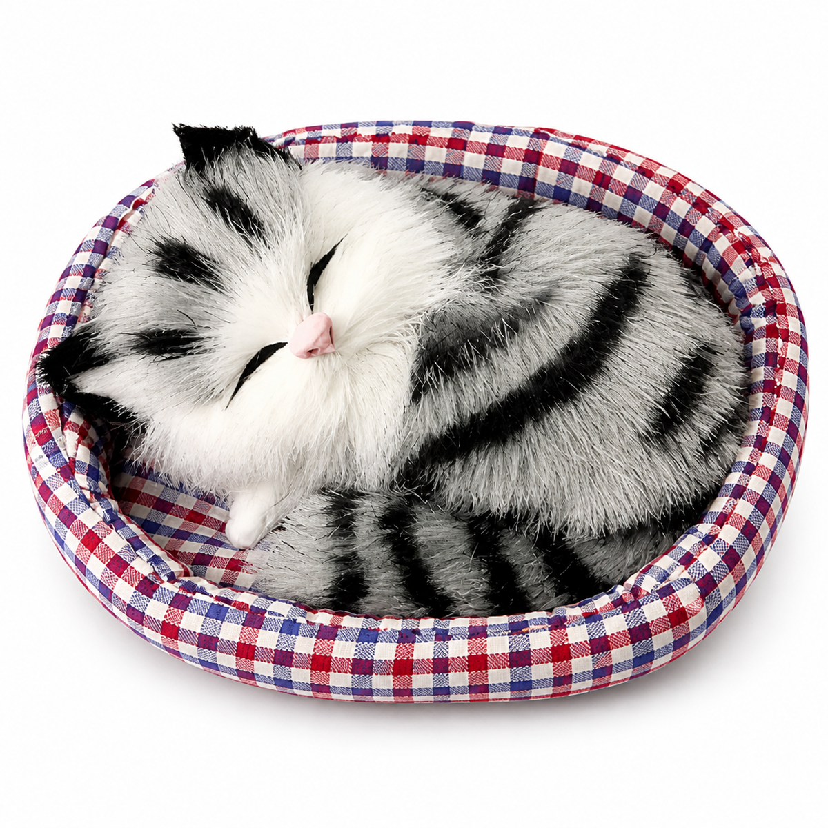 Peluche Chat Endormi avec Panier Décoratif - Modèle 4