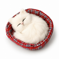 Peluche Chat Endormi avec Panier Décoratif - Modèle 5