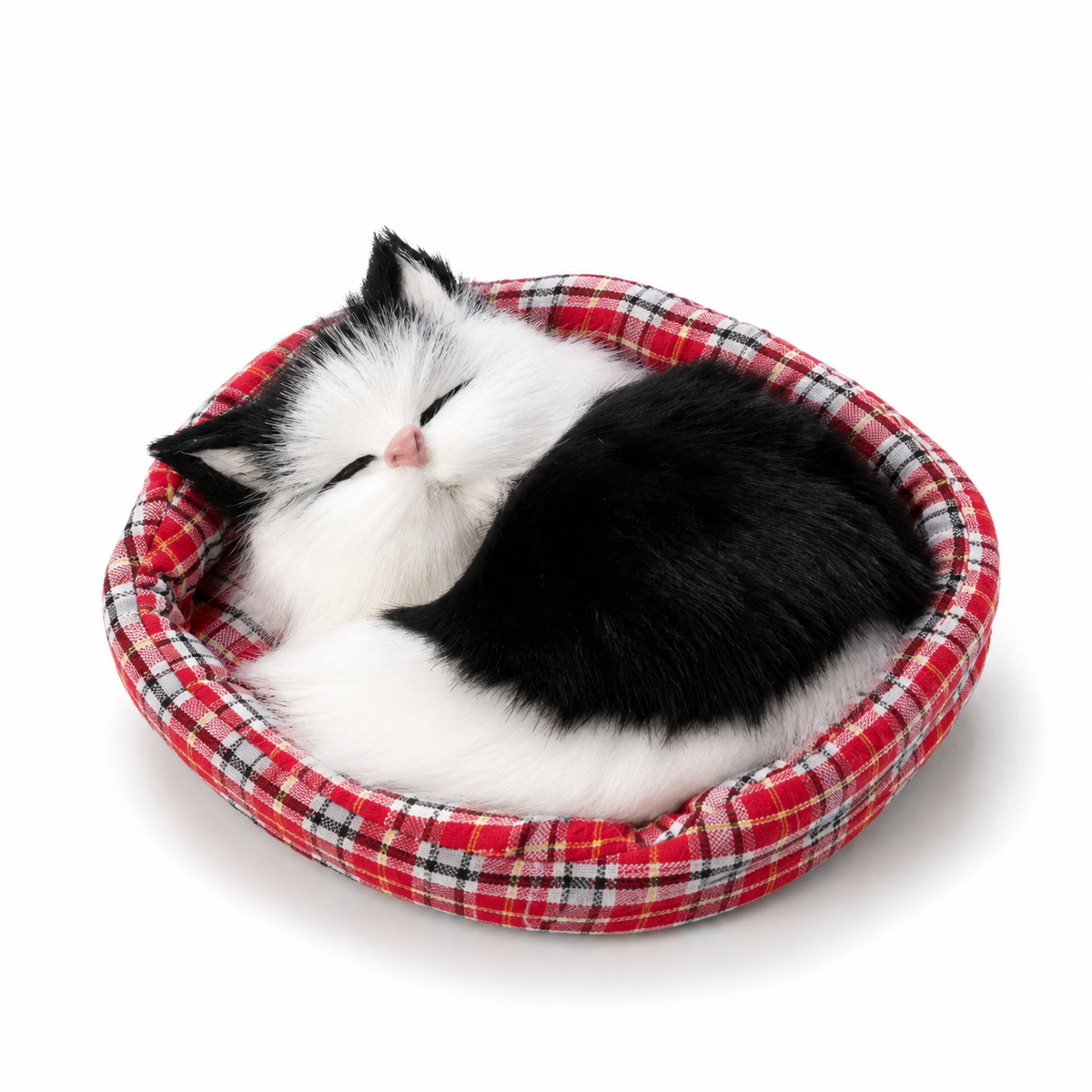 Peluche Chat Endormi avec Panier Décoratif - Modèle 6