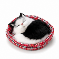 Peluche Chat Endormi avec Panier Décoratif - Modèle 6