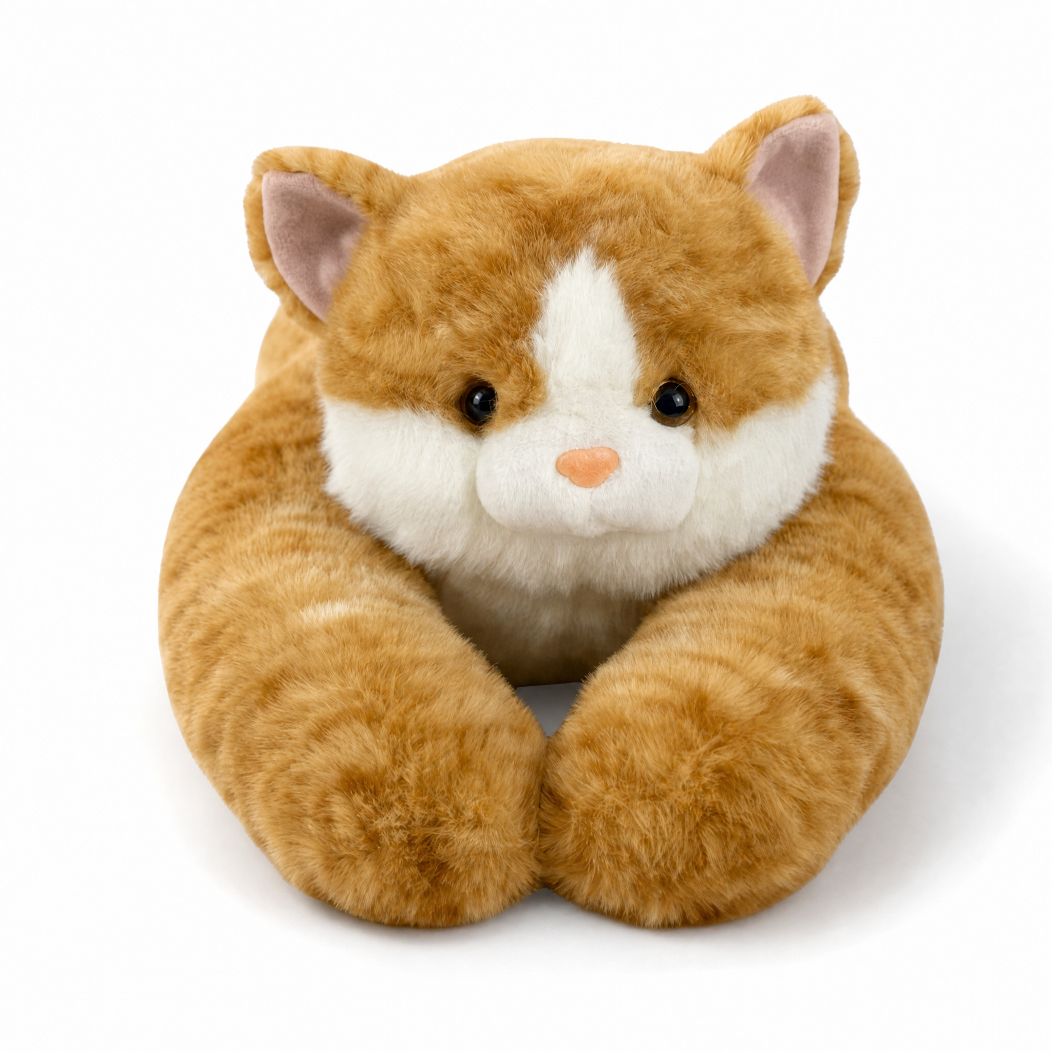 Peluche Chat Lestée Réconfortante Roux ou Gris - fond blanc Frontal