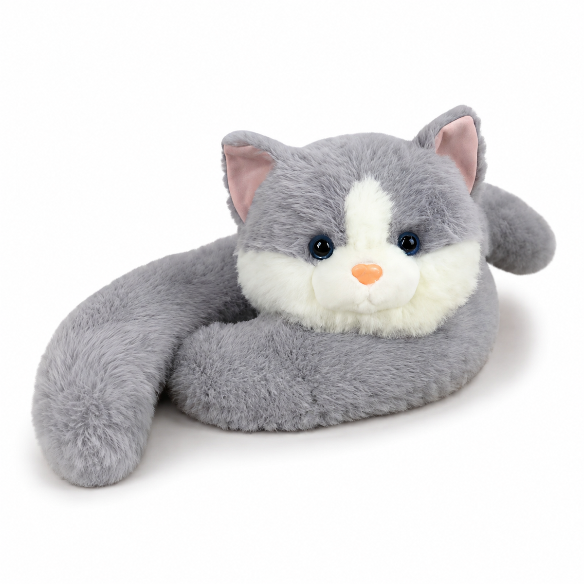 Peluche Chat Lestée Réconfortante Roux ou Gris - Gris