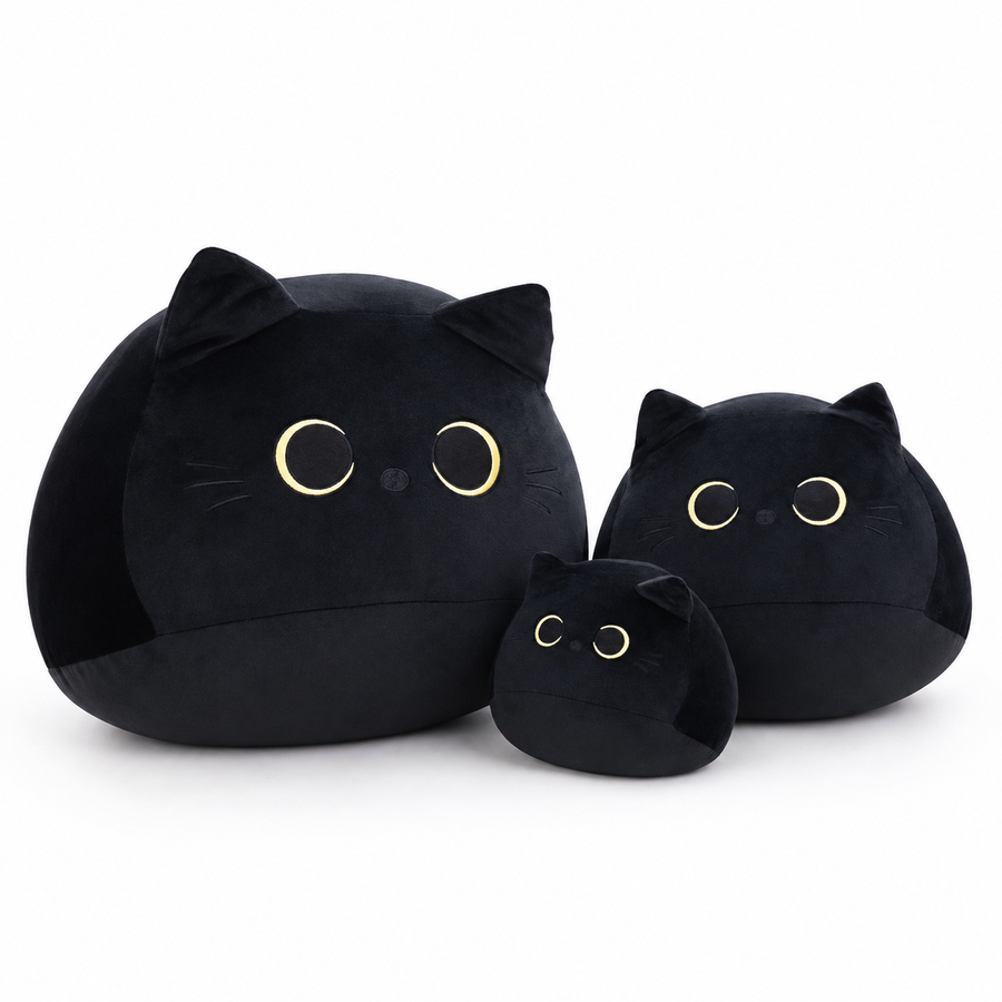 Peluche Chat Noir aux Grands Yeux - 10cm · 30cm · 40cm