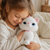 Peluche Chaton Blanc aux Yeux Bleus - Utilisation cosy intérieur