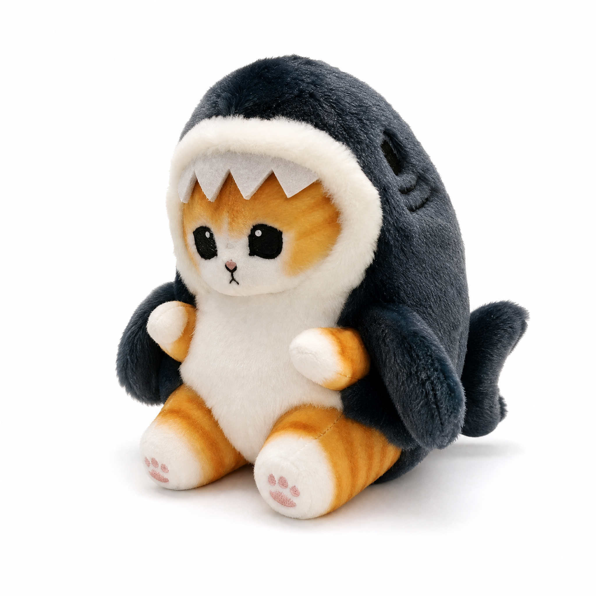 Peluche Chaton Requin Pendentif Kawaii - Fond blanc frontal