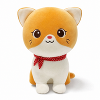 Peluche Chaton Roux à Foulard - Fond blanc frontal