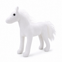 Peluche Cheval Blanc avec Crinière - Fond blanc frontal