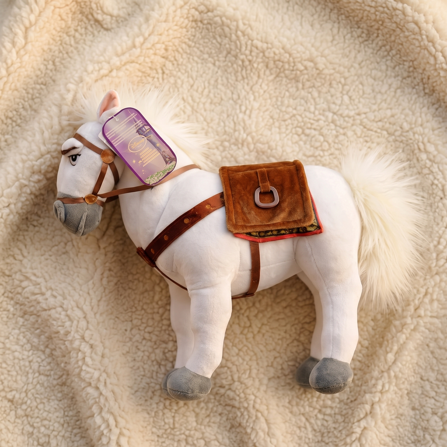 Peluche Cheval Blanc Maximus avec Harnais - Détail matière
