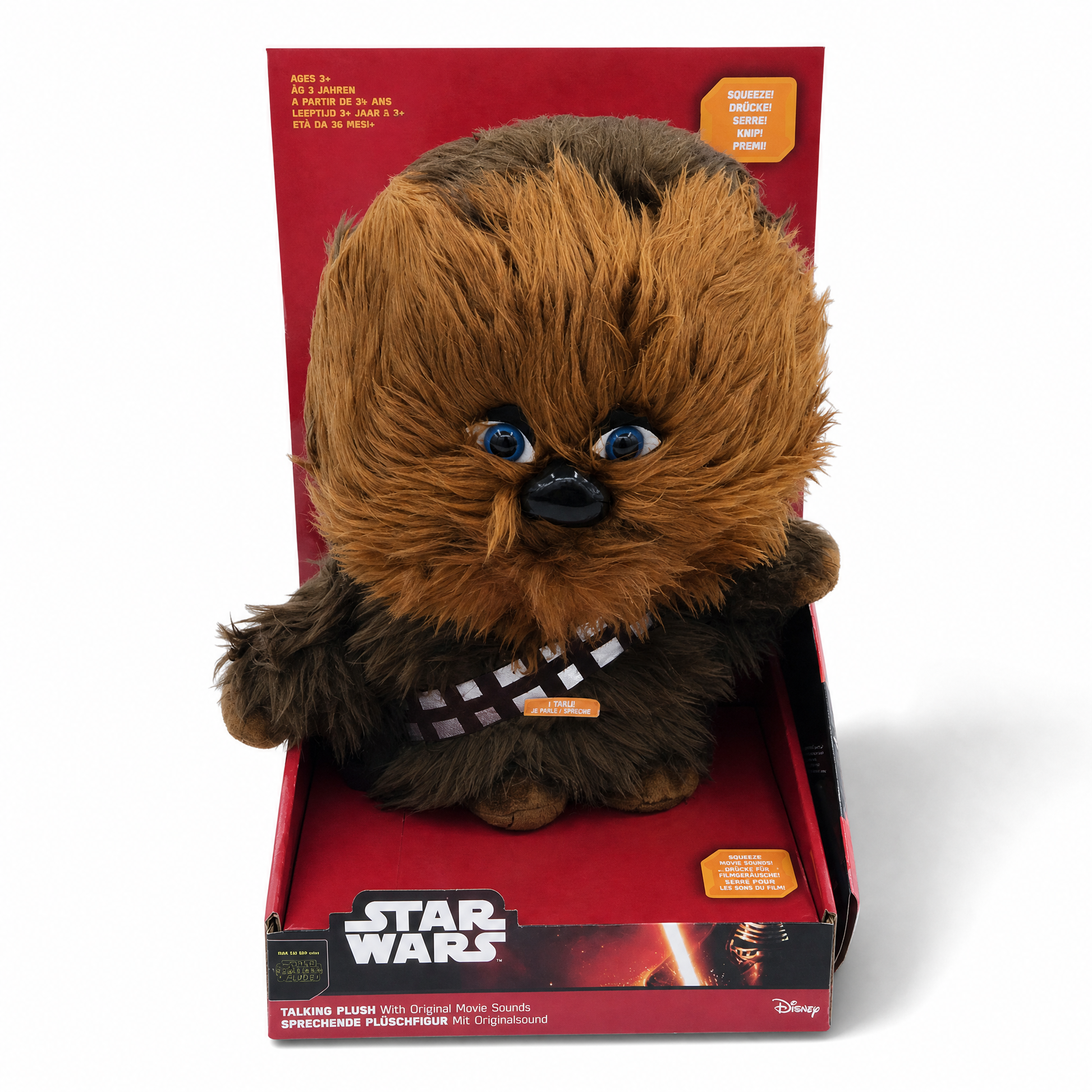 Peluche Chewbacca Parlante Star Wars 30cm - Fond blanc frontal