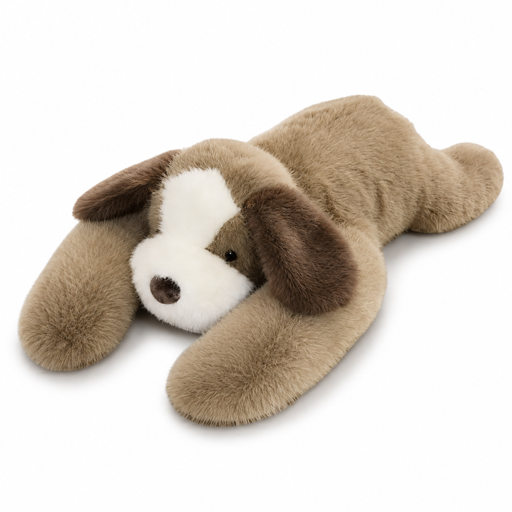Peluche Chien Lestée Beige Apaisante - 30 cm · 45 cm · 65cm