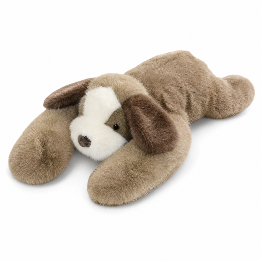 Peluche Chien Lestée Beige Apaisante - fond blanc Frontal