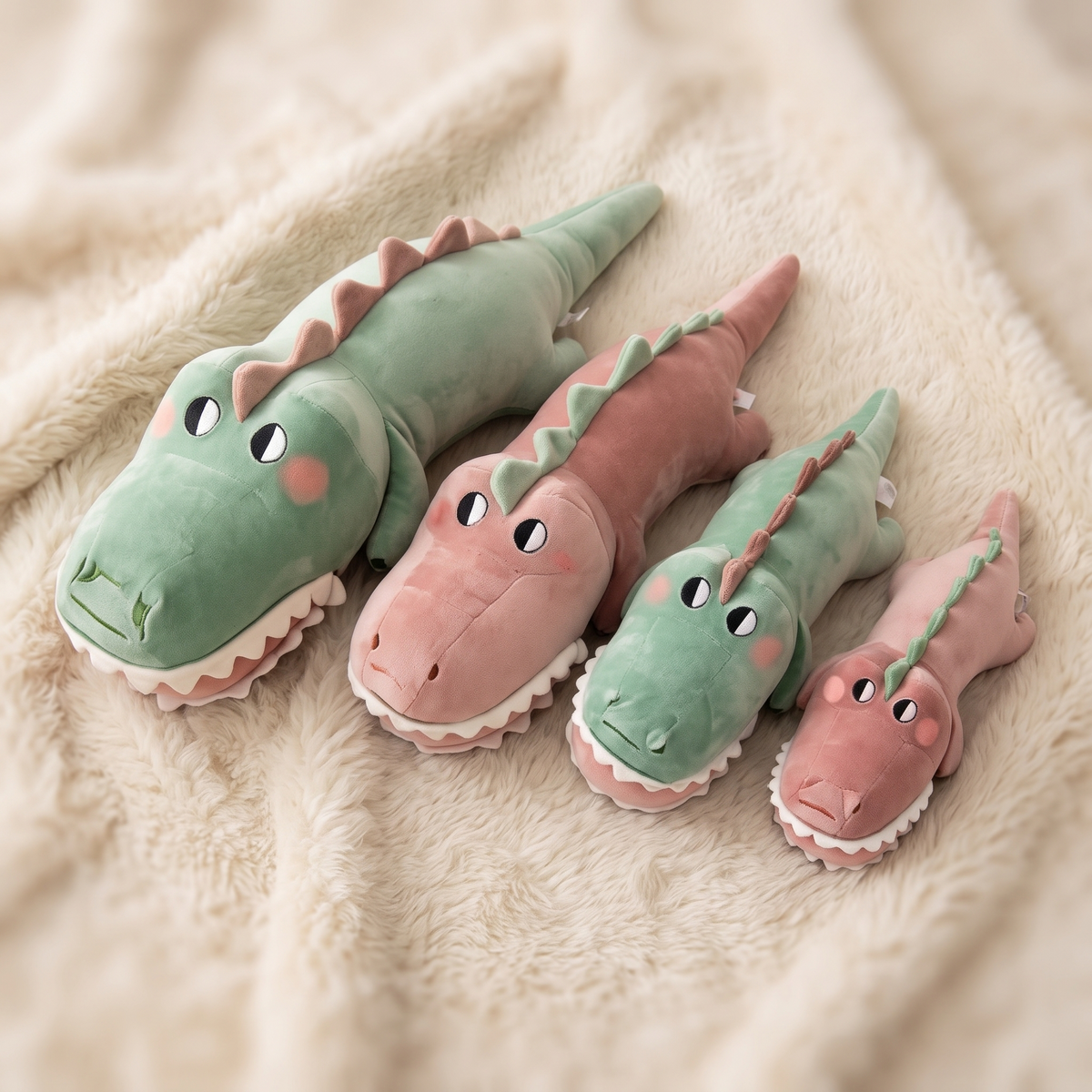 Peluche Crocodile Géante Câlin 70-90cm - Detail matière