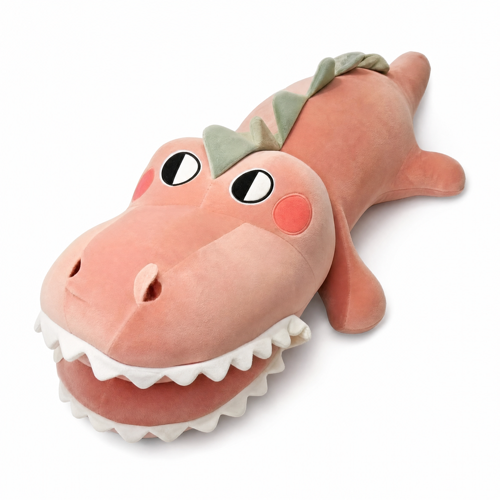 Peluche Crocodile Géante Câlin 70-90cm - fond blanc Frontal