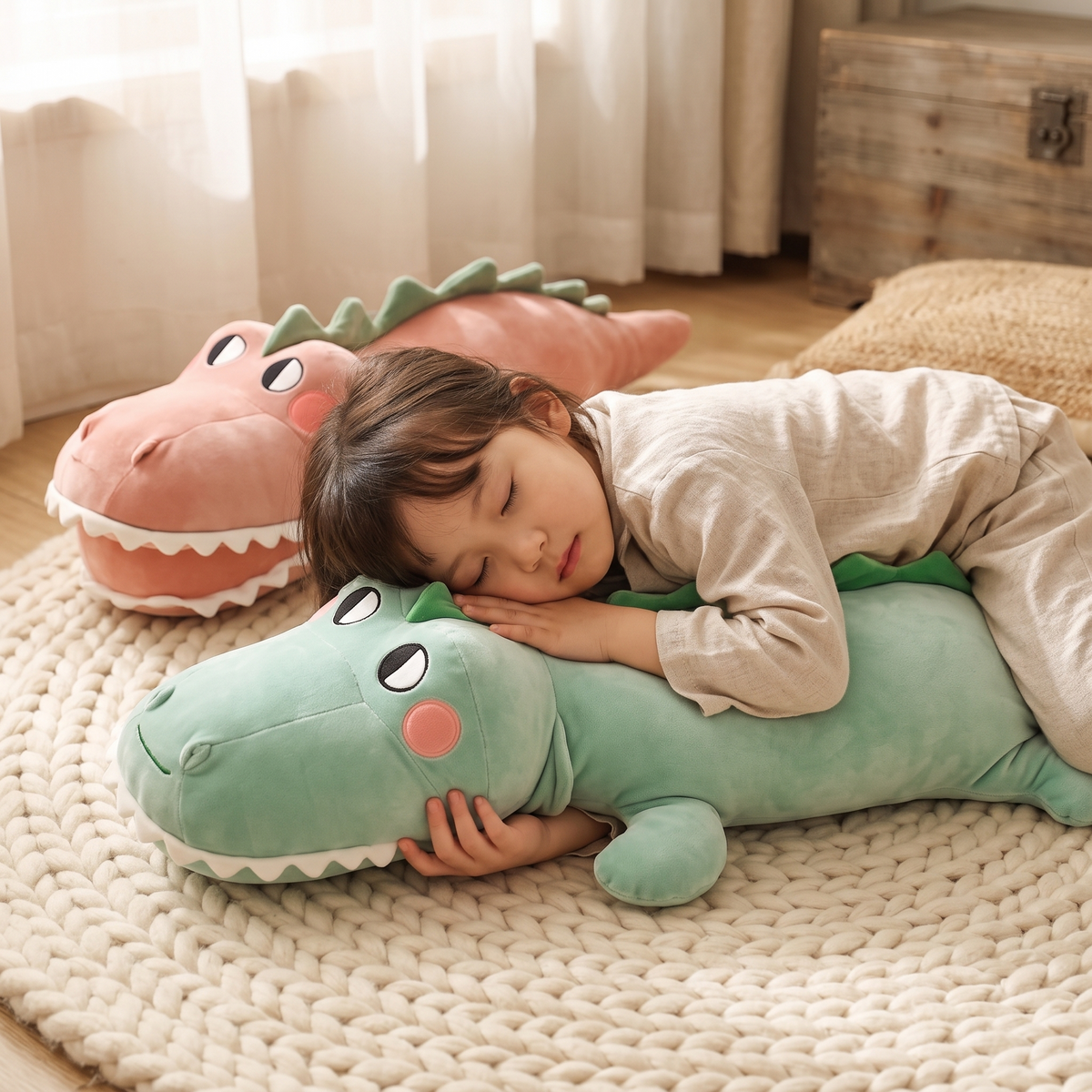 Peluche Crocodile Géante Câlin 70-90cm - Utilisation cosy intérieur