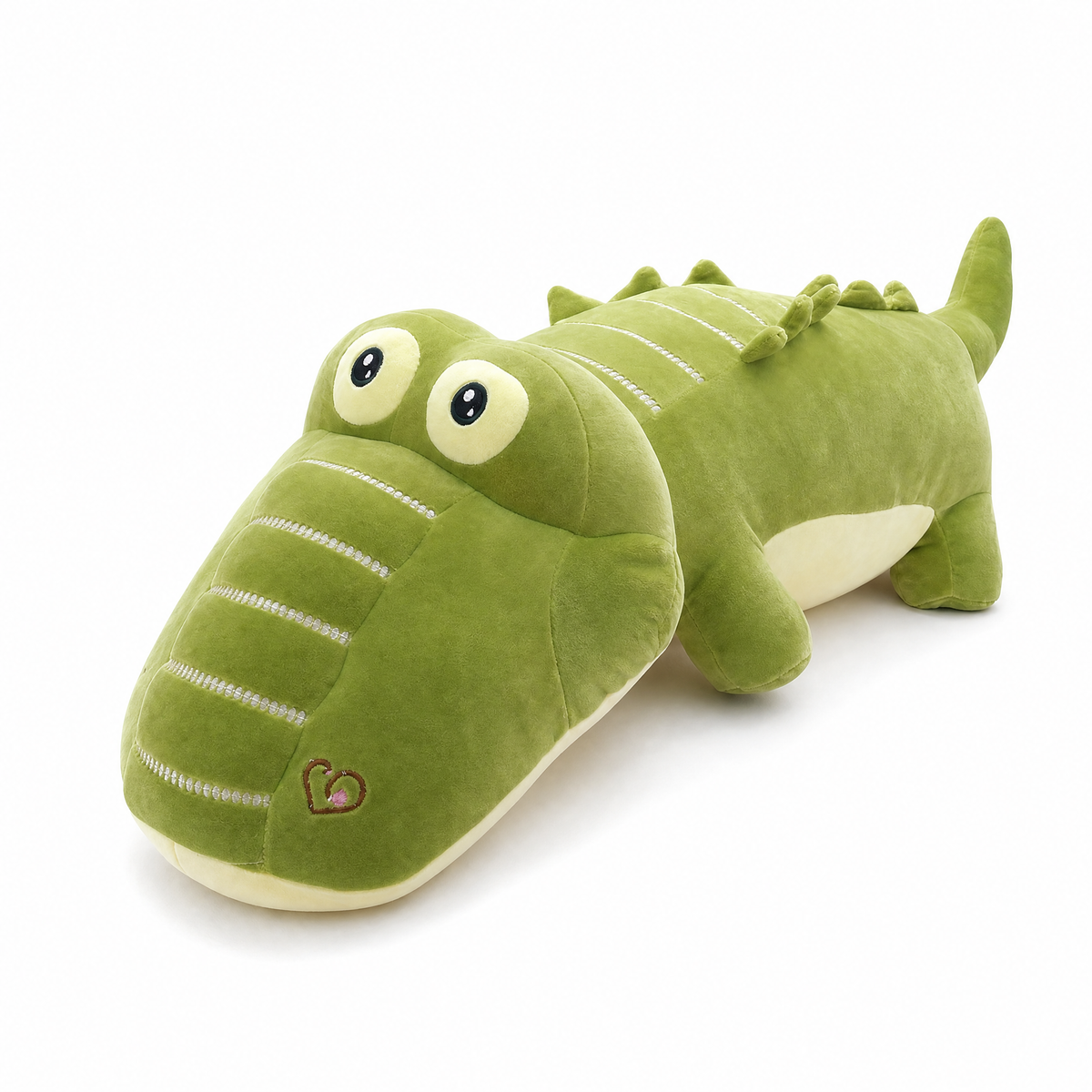 Peluche Crocodile Géante en Coton Doux - Fond blanc frontal