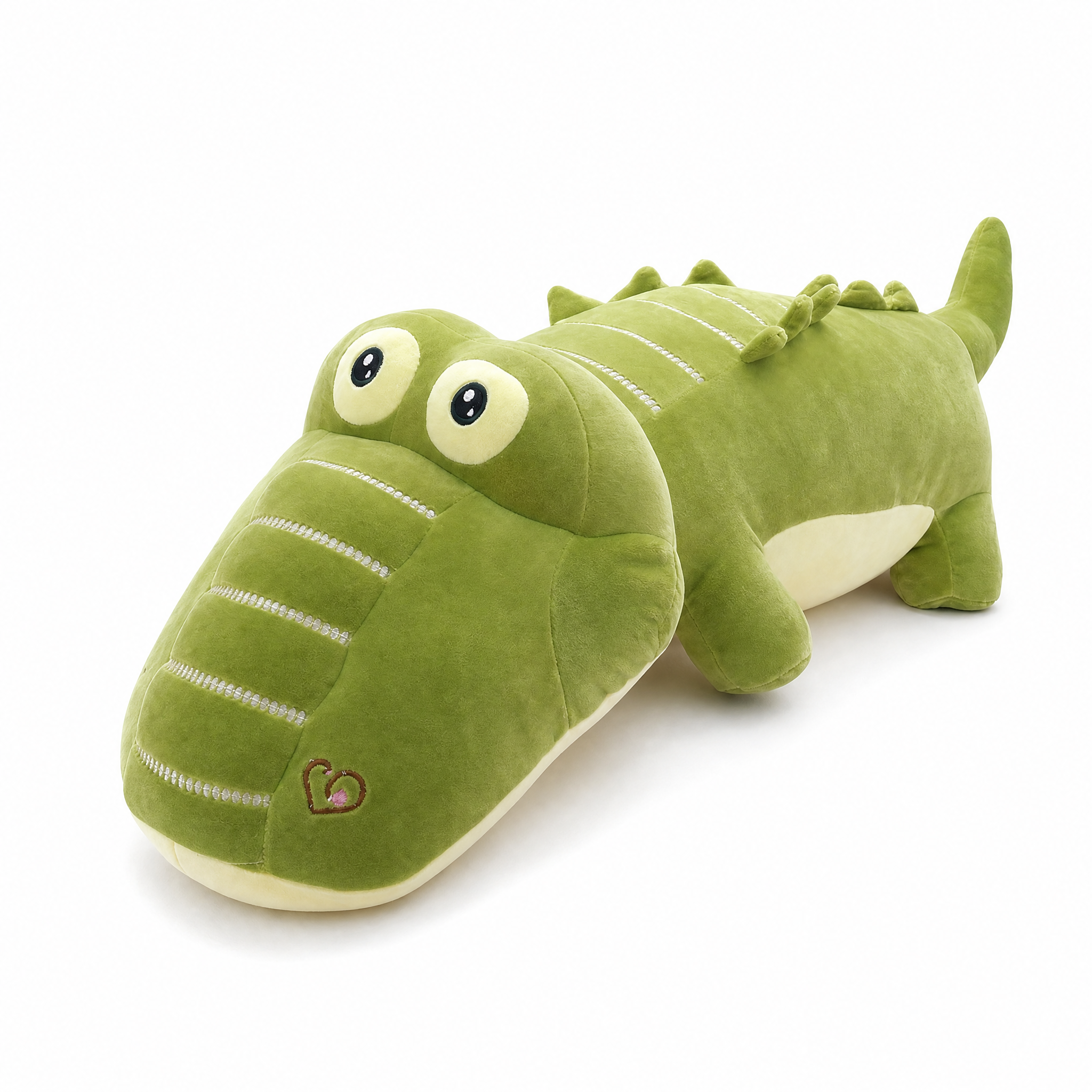 Peluche Crocodile Géante en Coton Doux - Fond blanc frontal