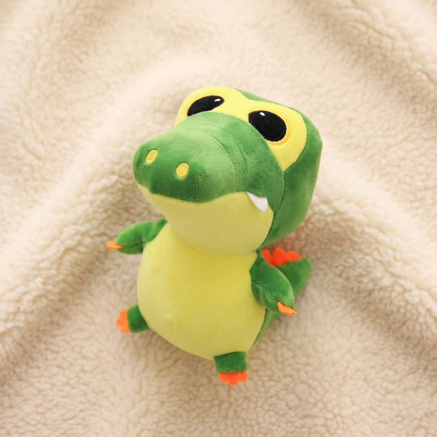 Peluche Crocodile Kawaii Vert et Jaune - Détail matière