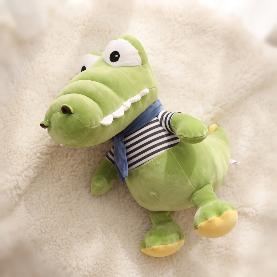 Peluche Crocodile Marinière Bébé - Détail matière