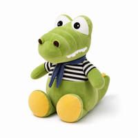 Peluche Crocodile Marinière Bébé - Fond blanc frontal