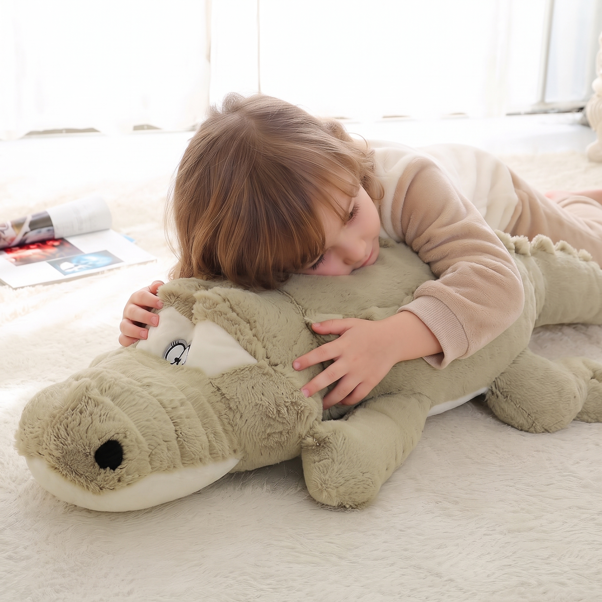 Peluche Crocodile Oreiller Douce - Utilisation cosy intérieur
