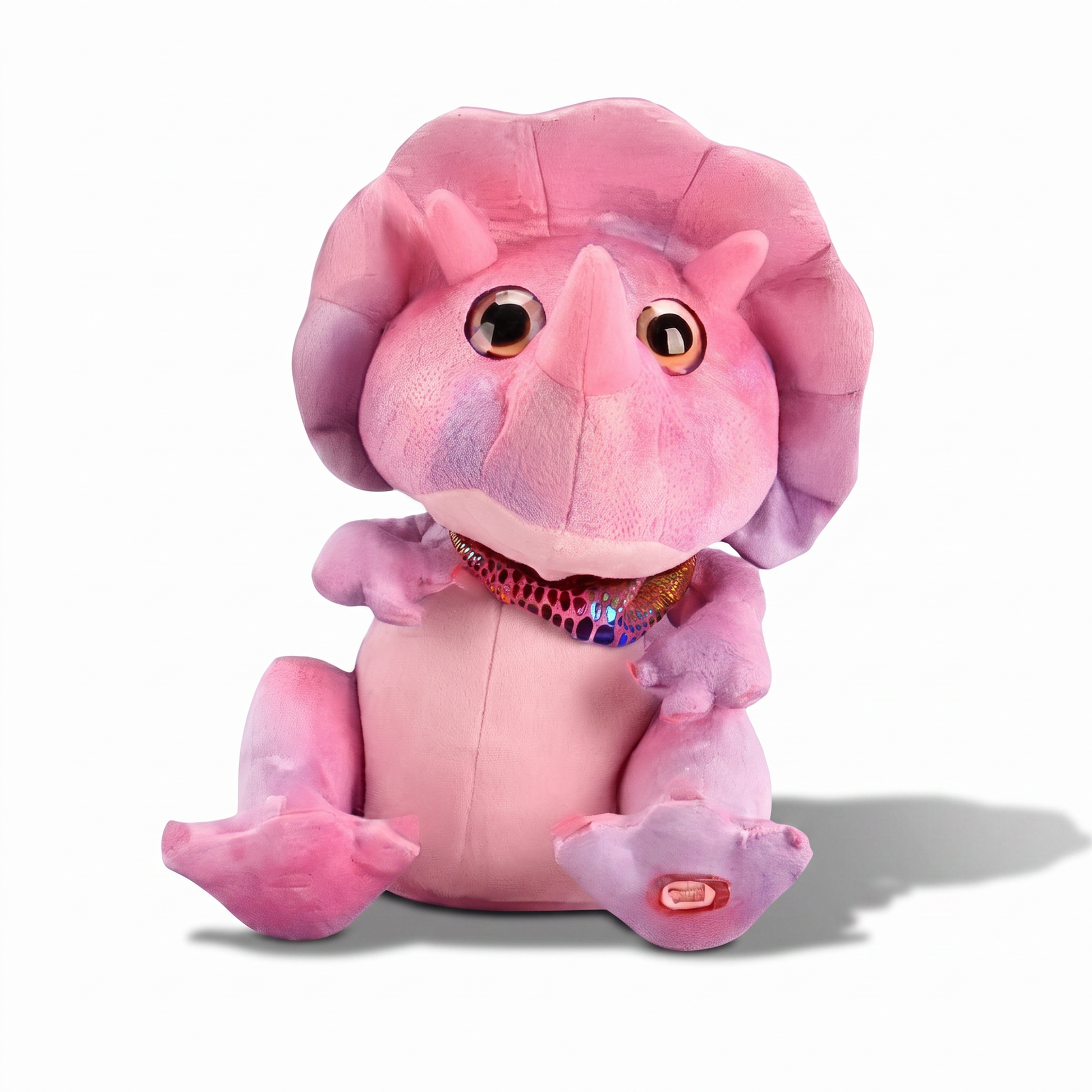 Peluche Dinosaure Interactive Rose 30cm - fond blanc Frontal