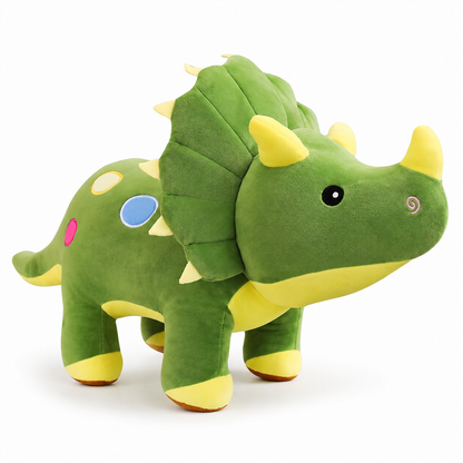 Peluche Dinosaure Verte Tricératops Toute Douce - 40cm · 60cm · 100cm